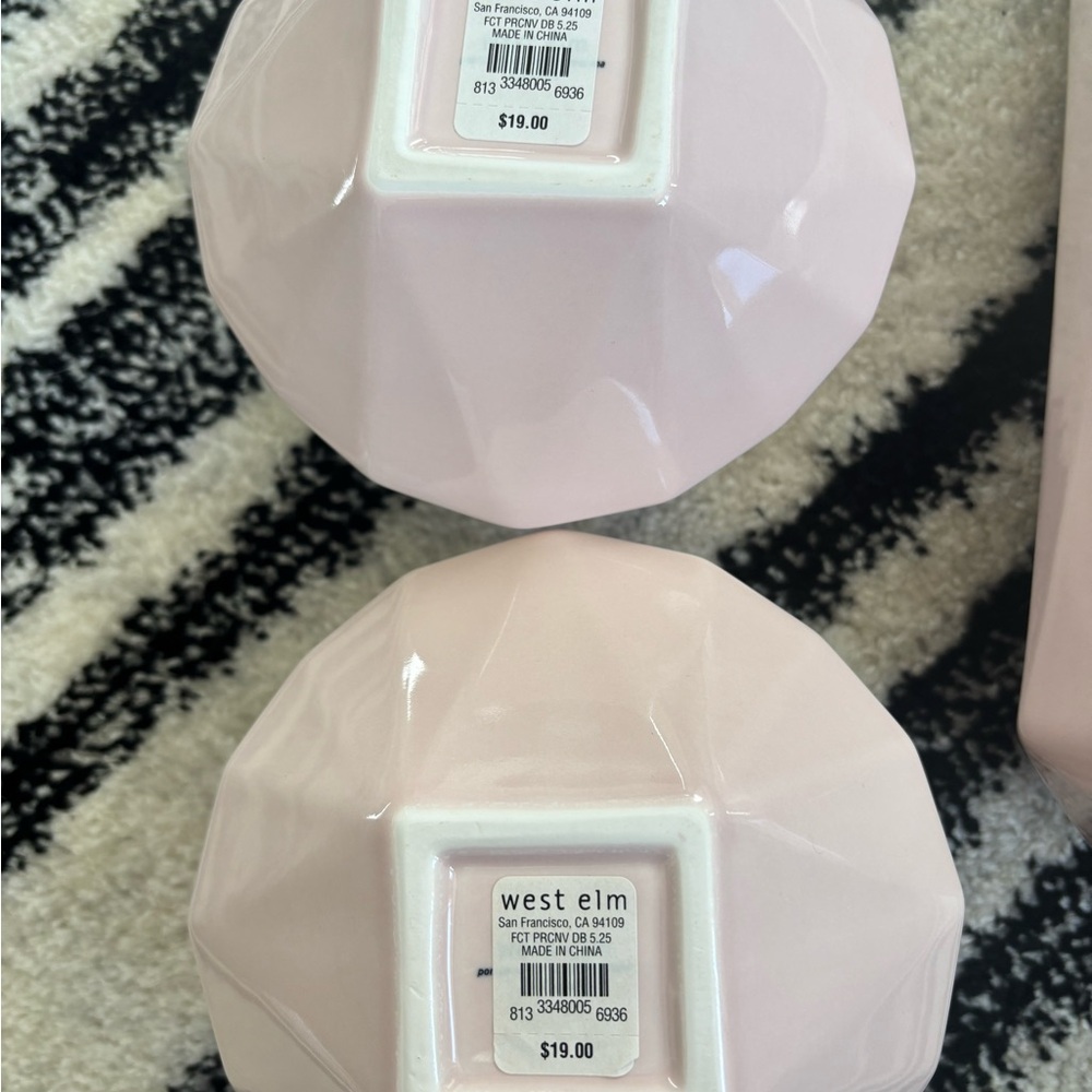 West Elm Blush Geometric Vase Trio - Picture 2 of 3